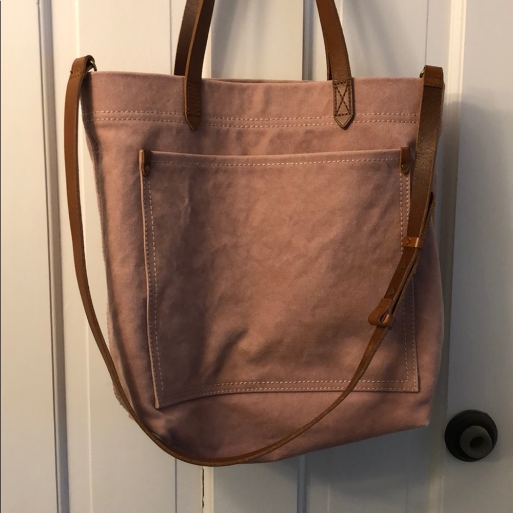 Medium Madewell Canvas Transport Tote, Dusty Pink